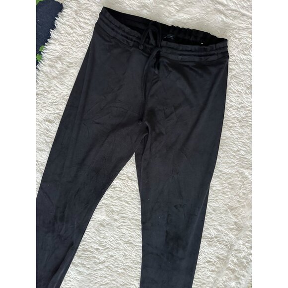American Eagle Joggers Women Size M Black Ahh-Mazingly Soft Velour Velvet - Picture 3 of 3
